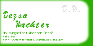 dezso wachter business card