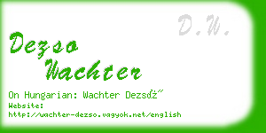 dezso wachter business card